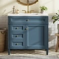 thumbnail image 2 of Bellemave 36" Bathroom Vanity with Single Sink Combo Set, Modern Wood Undermount Bathroom Sink Cabinet with 2 Drawers and a Tip-Out Drawer, Freestanding Bathroom Vanities（Indigo Blue）, 2 of 9