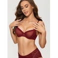 thumbnail image 5 of Women's Balconette Lace Bra See Through Demi Sheer Mesh Plus Size Underwire, 5 of 7