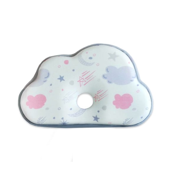 Kids Heroes Almohada Plana para Bebés y Recién Nacidos de 0 a 12 meses, Funda 100% Algodón, Luna y Estrellas