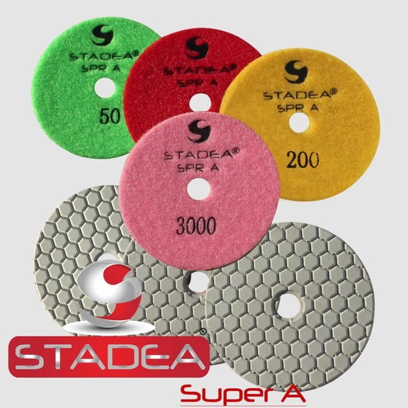 Stadea DPPD04SPRA503K7P Dry Diamond Polishing Pads for Concrete Polishing, 7-Piece
