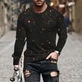 thumbnail image 2 of Penkiiy 3D Graphic Flame Print Shirts for Mens Casual Long Sleeve Tee Shirts Top XS Black, 2 of 5