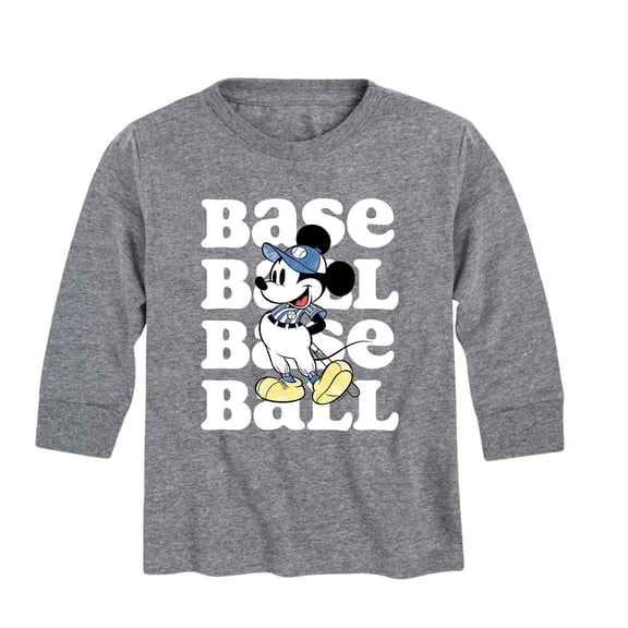 Mickey & Friends - Baseball Mickey - Toddler And Youth Long Sleeve Graphic T-Shirt