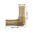 thumbnail image 4 of Unique Bargains 14mm 0.55" Brass Car Barb Hose Fitting L Shape 2 Way Connector for Joiner Air Water Fuel Gas, 4 of 6