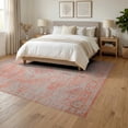 thumbnail image 3 of ODIKA 6'x9' Washable Area Rug Peach Medallion Distressed Vintage Scroll Diamond Motif Border for Family Room, Living Room, Master Bedroom, Non-Slip, Easy Care, 3 of 7