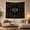 Five Moon Mandala, variant on Psychedelic Sun Moon on Floral Black Background, Mystical Psychedelic Style for Celestial Art Lovers, Cosmic Wall Art, Housewarming Gift, Tapestry Wall Hanging for Bedroom and Dorm