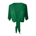 thumbnail image 7 of CIENVNSTG Women's Chiffon Cropped Bolero Sheer Shrugs Lightweight Short Bolero Cardigan Trendy 2026 Summer Tops Dark Green L, 7 of 7