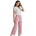 thumbnail image 6 of Angala Big Boys Sweatpants Athletic Pants Wide Leg With Pockets And Drawstring Fall Casual Boys Baggy Trousers Size 9-10 Years Pink, 6 of 9