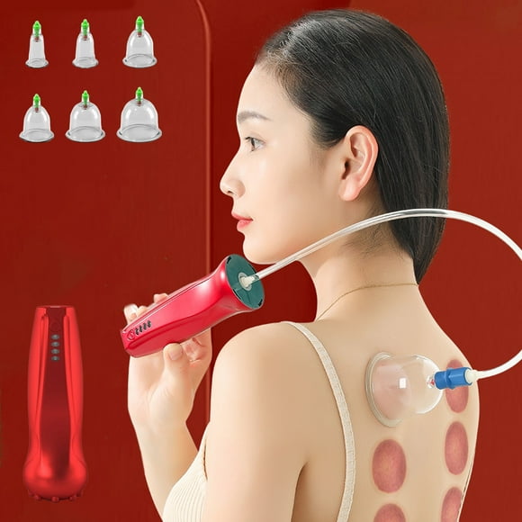 FcBaudy Massager Cupping Set, Professionals Massage Cupping Set With Pump And Extension Tube, 6pcs Home Cupping Kit Suction Cup Vacuum Set Portable Rechargeable 10ml Electric cupping device