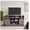 MDF Metal Grey, variant on TV Stand Sliding Barn Door Modern&Farmhouse Wood Entertainment Center, Storage Cabinet Table Living Room with Adjustable Shelves for TVs Up to 65",Grey