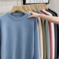 thumbnail image 3 of Suéter de cuello redondo para hombre, camisa interior de color sólido, suéter casual de otoño e invierno, tendencia para hombre, 3 of 6