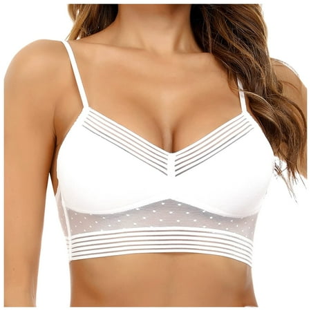 Mzoazpie Women s Comfortable and Cute Brazier for Women Transparent Shoulder Strap Cordless Sports Bras for Backless Spongeless with Convertible Small Sports Bra Shoulder Straps