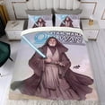 thumbnail image 4 of Obi Wan Conjunto de sábanas temático, trío de piezas, cómodo y amigable con la piel, diseño único, regalo de decoración para el hogar para familiares, amigos y fans, 90 cm * 190 cm, 4 of 6