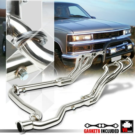 SS Long Tube Exhaust Header Manifold+Y-Pipe for 92-00 Chevy C/K Suburban 5.0/5.7 93 94 95 96 97 98