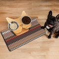 thumbnail image 3 of Boho Retro Floral Pet Feeding Mat-Abstract Art Pattern Absorbent Pet Placemat for Food and Water Bowl, with Waterproof Rubber Backing, Quick Dry Water Dispenser Mat for Dog and Cat (12"x20"), 3 of 7