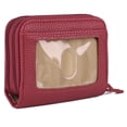 thumbnail image 3 of Cartera Julia Buxton RFID con textura de guijarros, color rojo, 3 of 3