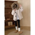 thumbnail image 5 of Nuevas chaquetas de invierno para mujer, abrigos cortos con capucha y cuello de piel grande, plumón de pato blanco, parkas cálidas y gruesas, abrigo informal holgado, 5 of 5