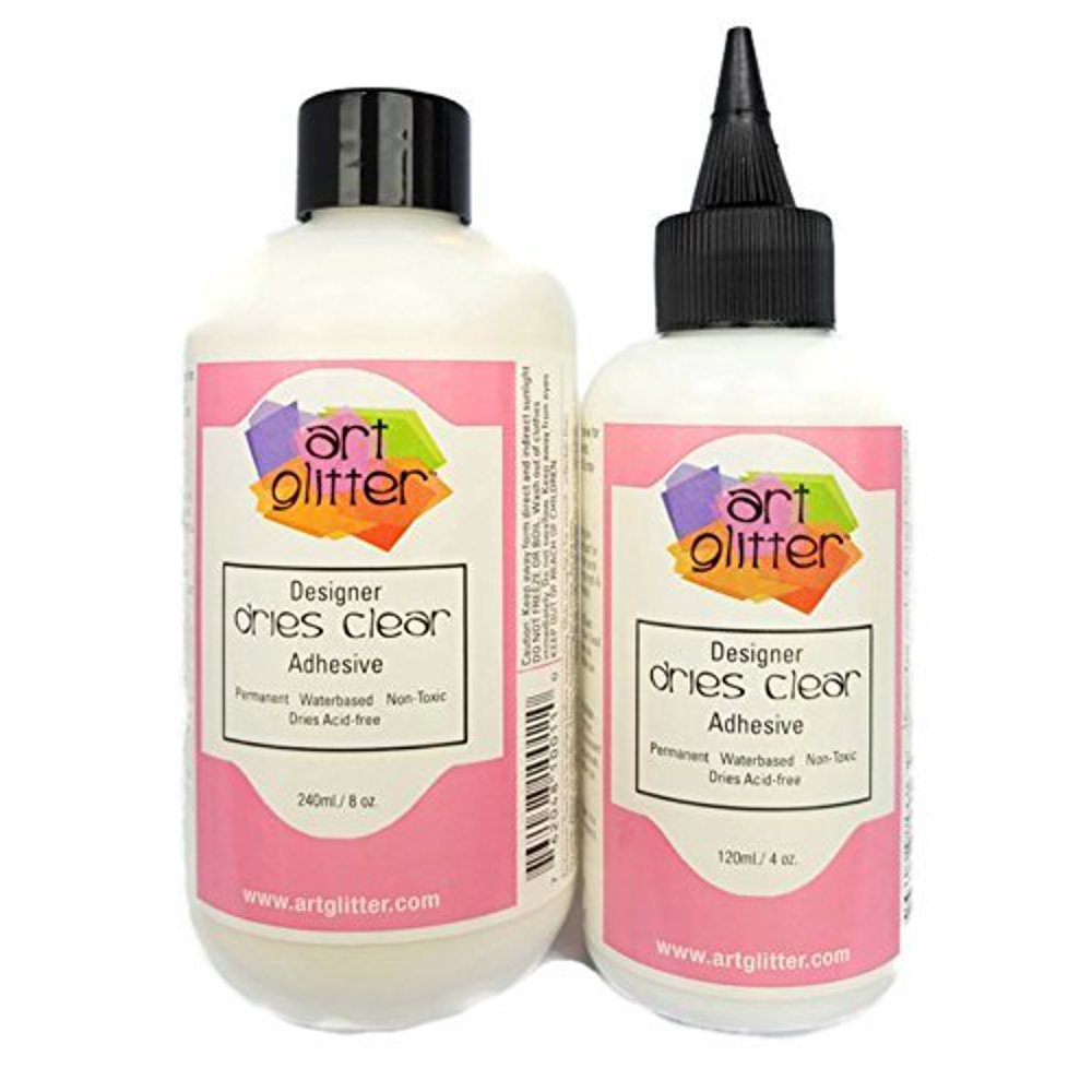 Art Glitter Designer Dries Clear Adhesive 8 oz Refill & 4 oz With