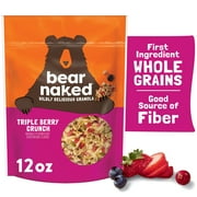 Bear Naked Triple Berry Crunch Granola Cereal, Good Source of Fiber, Whole Grain, 12 oz
