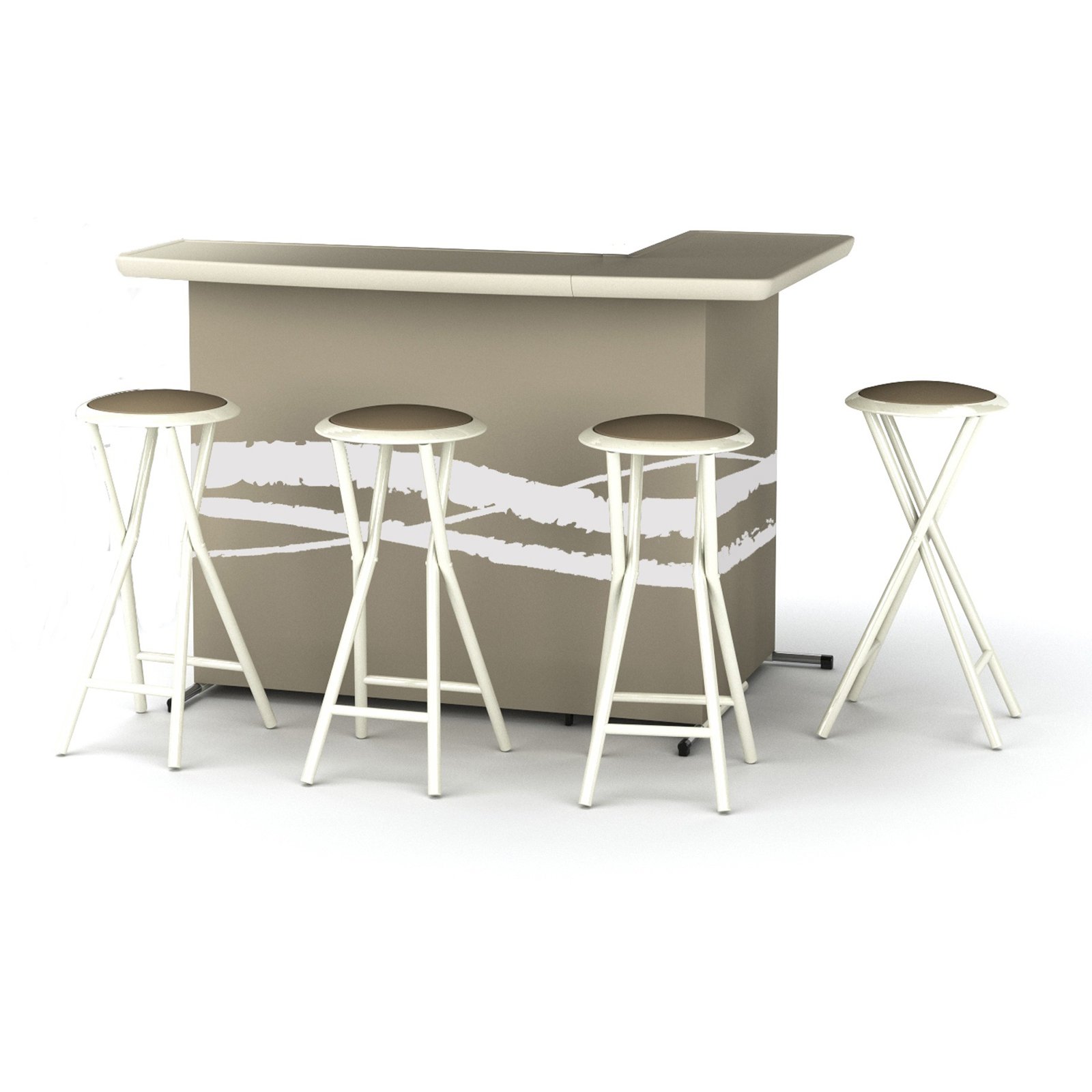 Best of Times Solid Patio Bar and Tailgating Center with 4 Bar Stools