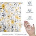 thumbnail image 4 of Country Style Shower Curtain for Bathroom, Yellow Flowers Gray Leaf Floral Waterproof Cloth Fabric Bathroom Accessories Set with 12 Rust Proof Plastic Hooks, 54"x78", 4 of 9