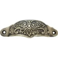 2pcs Solid Cast Iron Vintage Cup Pull, 3 15/16 Inch, Antique Brass