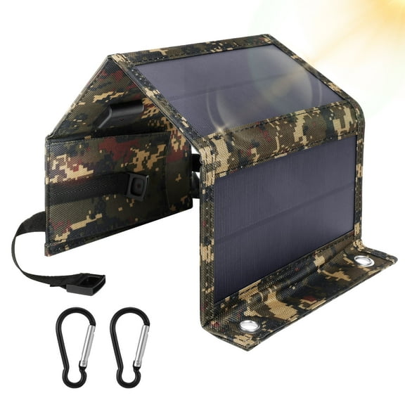 20W Portable Solar Charger, USB Solar Charging Panel with Output, Monocrystalline Solar Panel for Outdoor Cycling Hiking Camping Travel, Durable Scratch-Resistant Emergency Power Supply (1 Set)