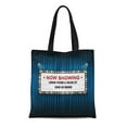 thumbnail image 1 of ASHLEIGH Canvas Tote Bag Marquee Theater Cinema Sign Light Showing Now Movie Hollywood Durable Reusable Shopping Shoulder Grocery Bag, 1 of 1