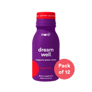 Dream Well, Holistic Sleep Drink Solution, Sleep Aid, Non-Habit Forming with Lemon Balm, Jujube Seed, Melatonin, Glycine - Pack of 12