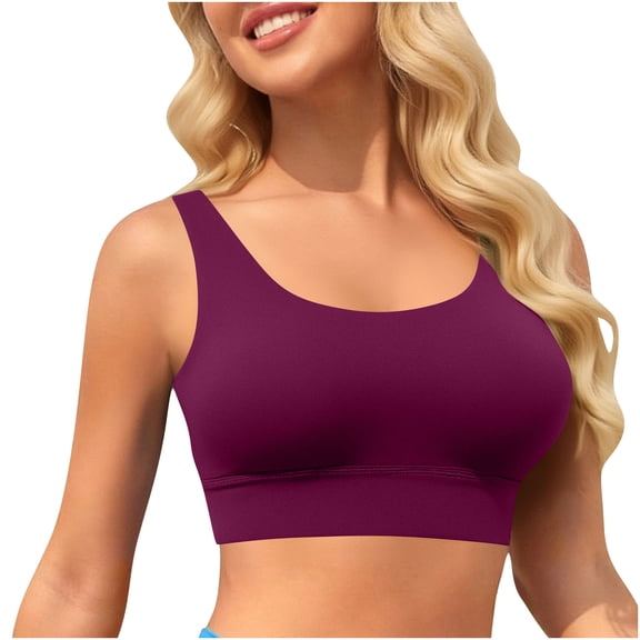 Qingpeng Women's Seamless Swim Tops Sports Style Bra Crop Top Vest Stretch Bathing Tops