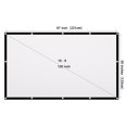 thumbnail image 3 of Portable Foldable 60-inch 16:9 Projection Screen - Thickened 100% Polyester Material for Outdoor & Home Use, Wrinkle-Free Design with Hooks and Stickers Included, White & Black Color Option Available, 3 of 6