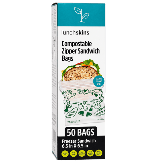 Lunchskins Ziptop Compostable Sandwich Food Storage Bags