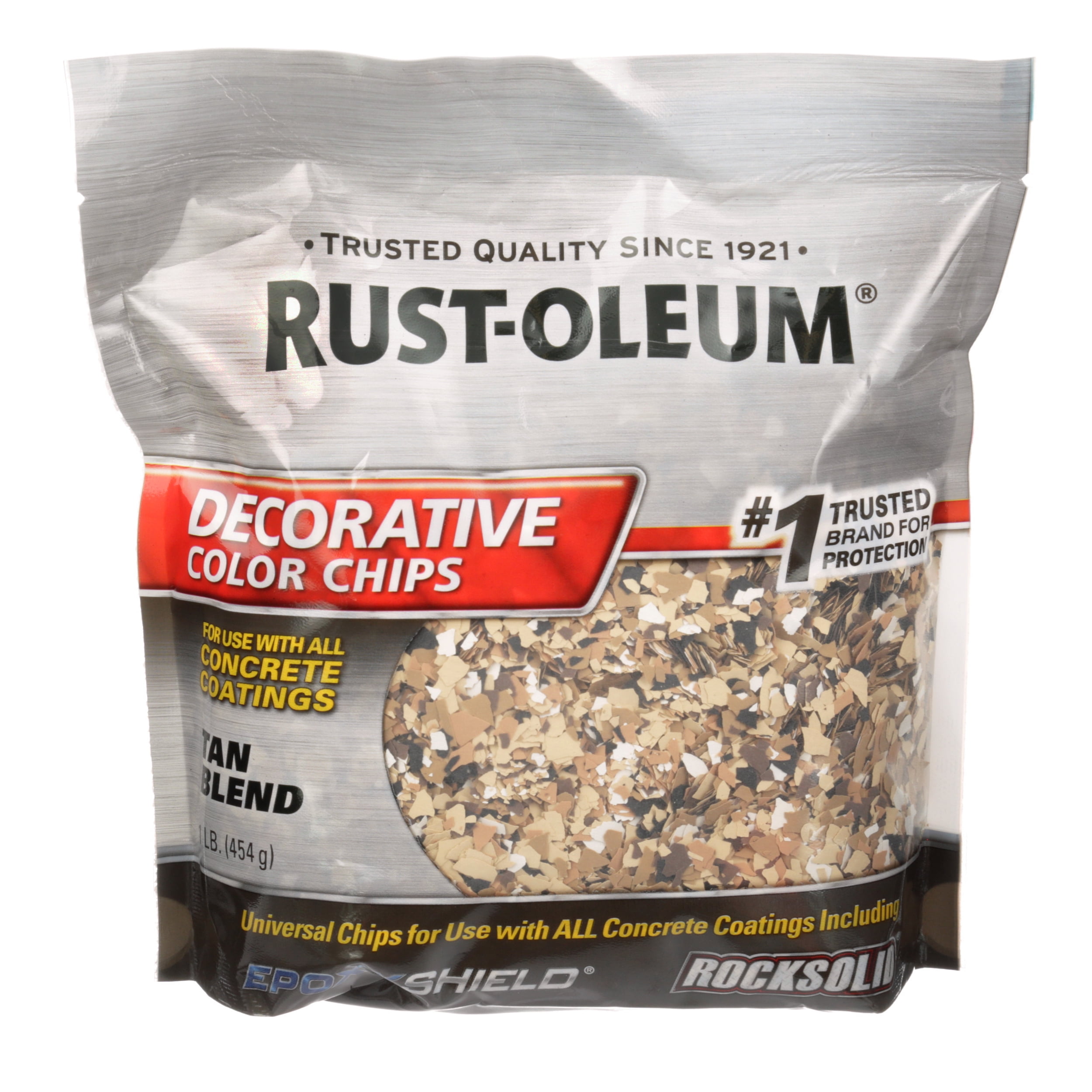 Tan, RustOleum Decorative Color Chips301357, 1 lbs