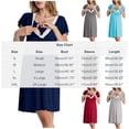 thumbnail image 3 of ZVNAΖH Women's Maternity Nursing Nightgown, Lace Trim Short Sleeve Breastfeeding Dress with Ruched Waist for Summer, S-2XL, 3 of 5
