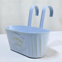 ACDANC Over Fence Planter Iron Hanging Flower Pot Railing Planter with Detachable Hooks for Home Garden Fence Deck Railing Terrace