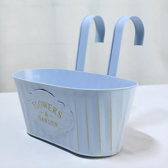 ACDANC Over Fence Planter Iron Hanging Flower Pot Railing Planter with Detachable Hooks for Home Garden Fence Deck Railing Terrace