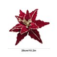 thumbnail image 3 of geerera Poinsettia Velvet Glitter Flowers, Artificial Magnolia Christmas Ornaments, Sparkling Floral Tree Decor, for Wedding Parties, New Year Celebrations, Holiday DIY Projects, 3 of 6