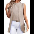 thumbnail image 3 of Camisetas Sin Mangas Informales de Negocios para Mujer, Atuendos de Verano Sin Mangas, Camisas de Trabajo Elegantes y de Moda de 2025. Albaricoque S, 3 of 8