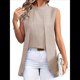 thumbnail image 3 of Camisetas Sin Mangas Informales de Negocios para Mujer, Atuendos de Verano Sin Mangas, Camisas de Trabajo Elegantes y de Moda de 2025. Albaricoque M, 3 of 8
