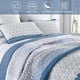 thumbnail image 5 of Juego de edredón WONGS BEDDING, azul, bohemio, con rayas king size, 3 piezas, 5 of 9