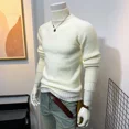 thumbnail image 3 of Suéteres de punto para hombre, jersey de cuello alto, jersey de cuello alto de color liso, jersey de otoño e invierno informal, holgado, de diseñador, 3 of 5