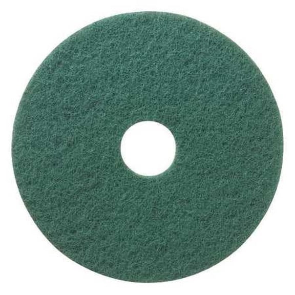 TOUGH GUY 402W21 Scrubbing Pad,Green,Size 13",Round,PK5