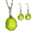 thumbnail image 1 of Juego de aretes y cadena con dije corte Majestic ZVEZDA plata mexicana ley .925 Citrus Green, 1 of 5