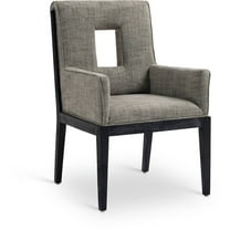 Meridian Furniture Gwendolyn Grey Linen Textured Fabric Dining Arm Chair
