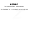 thumbnail image 2 of Transit Auto Rear Disc Brake Coated Caliper Drilled Slotted Rotors and Semi-Metallic Pads Kit for Car 2011 Volkswagen Golf 2.5L with 256mm Diameter Rotor KCD-100500S, 2 of 2