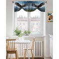thumbnail image 3 of Flying Eagle Tie Up Valances Curtain, Mountains Blue Sky Kitchen Valances for Windows Decor, Rod Pocket Short Curtains Set for Bedroom/Bathroom, 60"x18", 3 of 9