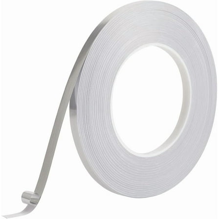 Silver Metalized Polyester Film Tape 50m x 8mm Self Adhesive Brushed Metallic Tape Peel and Stick Mirror Border Caulk Molding Trim