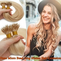 SEGO Nano Micro Bead Ring Human Hair Extension Pre Bonded Nano Tip Remy Hair Extensions Loop Hand Hairpiece