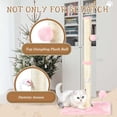 thumbnail image 4 of 32" Tall Cat Scratching Posts for Indoor Cats, 3-in-1 Cat Scratching Post with Plush Toys, Premium Sisal Post for Cats at All Ages with Reinforced Stable Base, Pink, 4 of 6