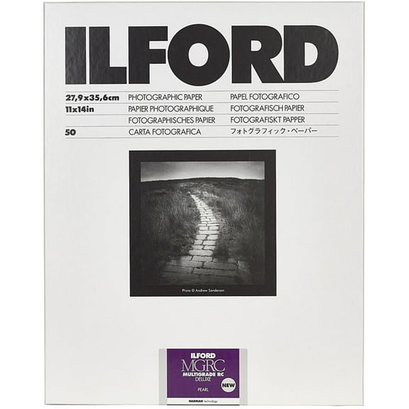 Ilford Multigrade V RC Deluxe Pearl Surface Black & White Photo Paper, 190gsm, 11x14", 50 Sheets