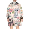 thumbnail image 2 of Wearable Oversized Blanket,Chihuahua and Pioneer Flower Wearable Blanket Hoodie for Adults,Cozy Hooded Blankets with Super Pockets,Super Warm Fuzzy Pullover for Women & Men, 2 of 6